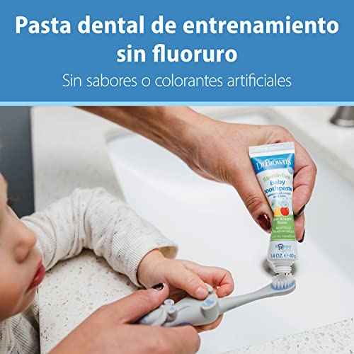 Dr. Brown's Fluoride-Free Baby Toothpaste, Safe to Swallow, Apple Pear, 1-Pack, 1.4oz/40g, 0-3 years