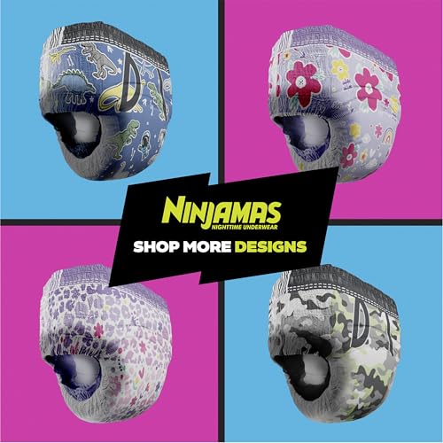 Ninjamas Boys Bedwetting Nighttime Underwear, Size S/M (38-70 lbs), 88 Count, Overnight Protection, Ultra Absorbent, Hypoallergenic