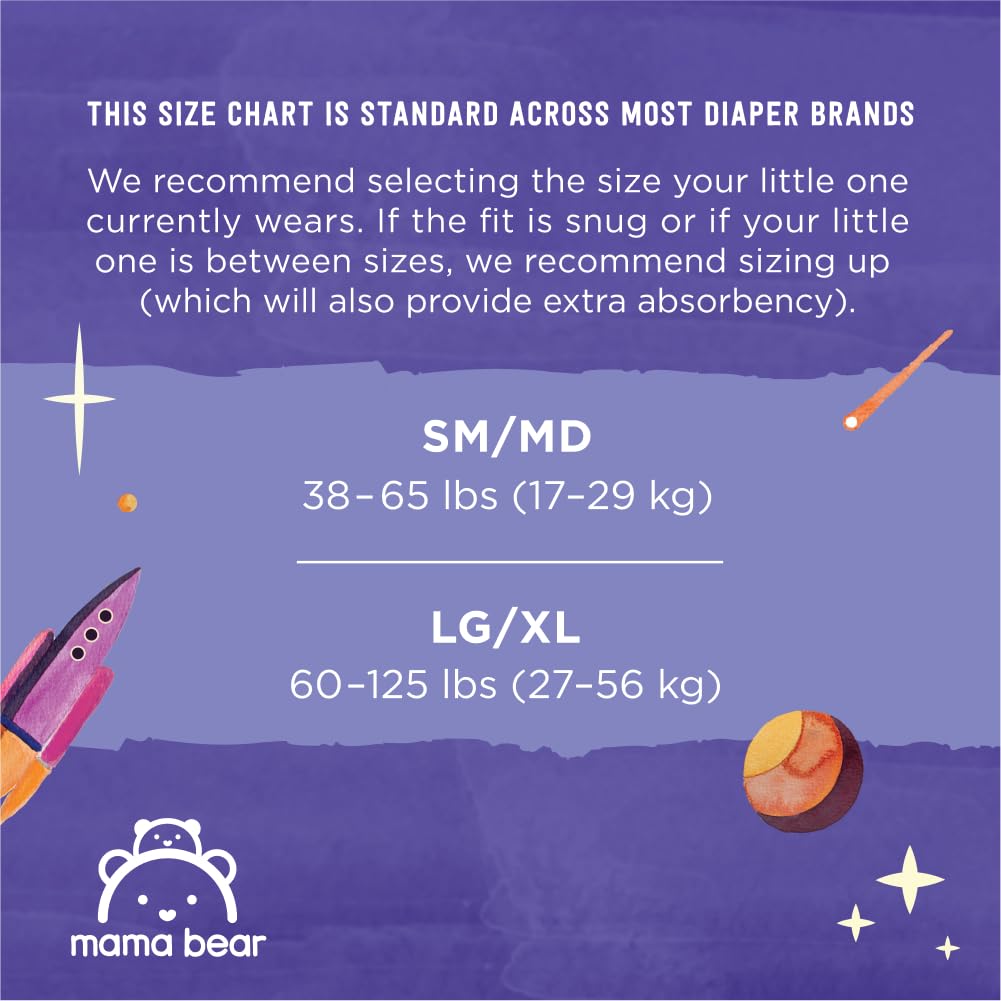 Amazon Brand - Mama Bear Girl's Nighttime Underwear for Bedwetting, Overnight Protection, Hypoallergenic, Size S/M (38-65 lbs), 44 Count, White