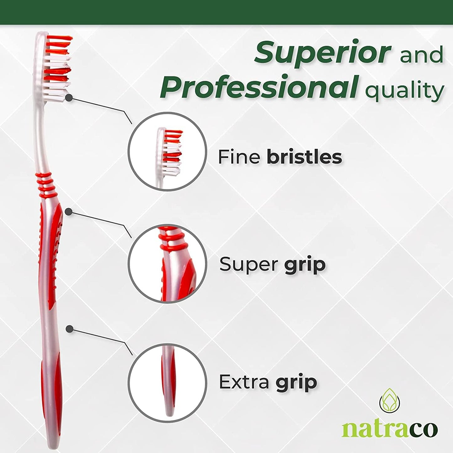 natraco Bulk Toothbrush Pack with Covers | Premium Quality Individually Wrapped Colorful Tooth Brushes | Medium Soft Bristles for Travel, Donations, Hotels (100)