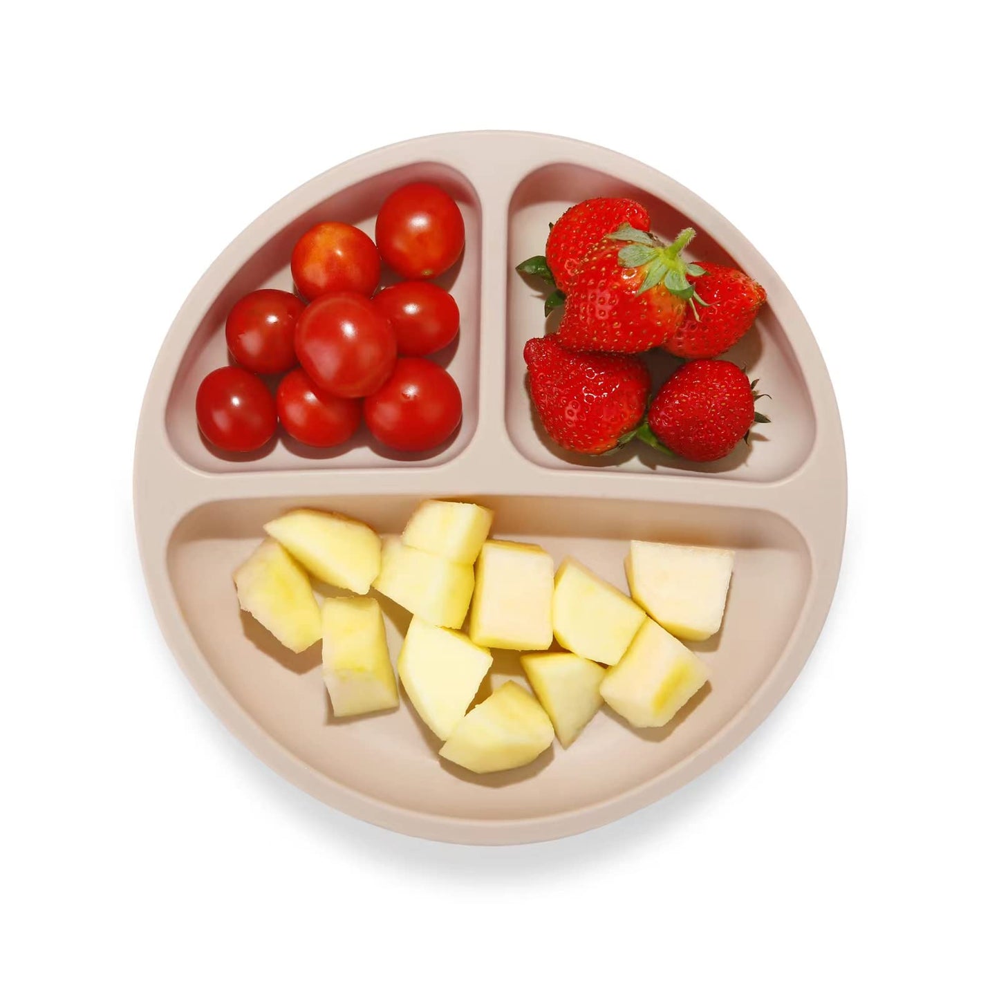 PandaEar Divided Unbreakable Silicone Baby and Toddler Plates - 3 Pack - Non-Slip - Dishwasher and Microwave Safe - Silicone (Blue Green Brown)