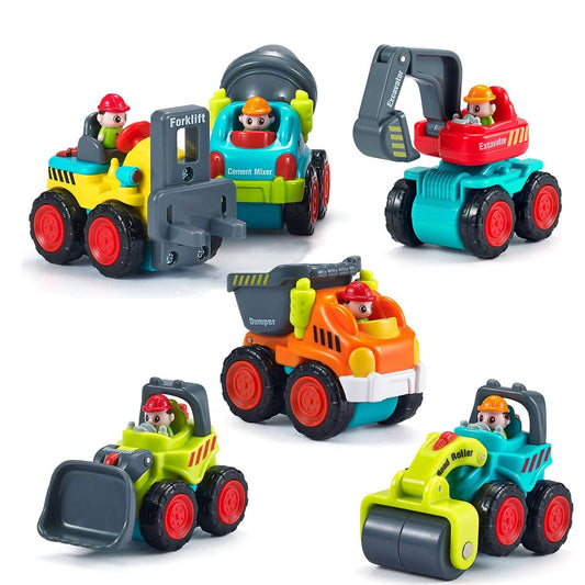 HOLA Toys for 1 2 Year Old Boy Birthday Gifts - 6 PCS 4WD Friction-Powered Toddler Boy Trucks, Mini Car Toddler Toy 1-2 Early Educational Baby Toys 12-18 Month Christmas Basket Stuffers