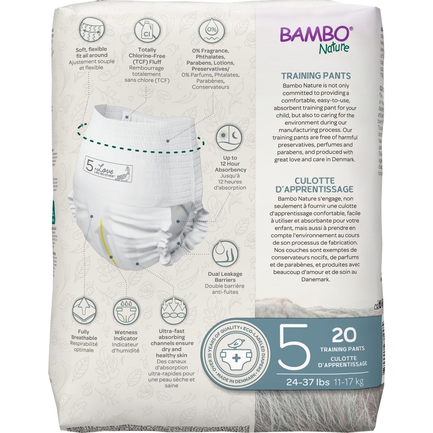 Bambo Nature Premium Training Pants (SIZES 4 TO 6 AVAILABLE), Size 5, 20 Count