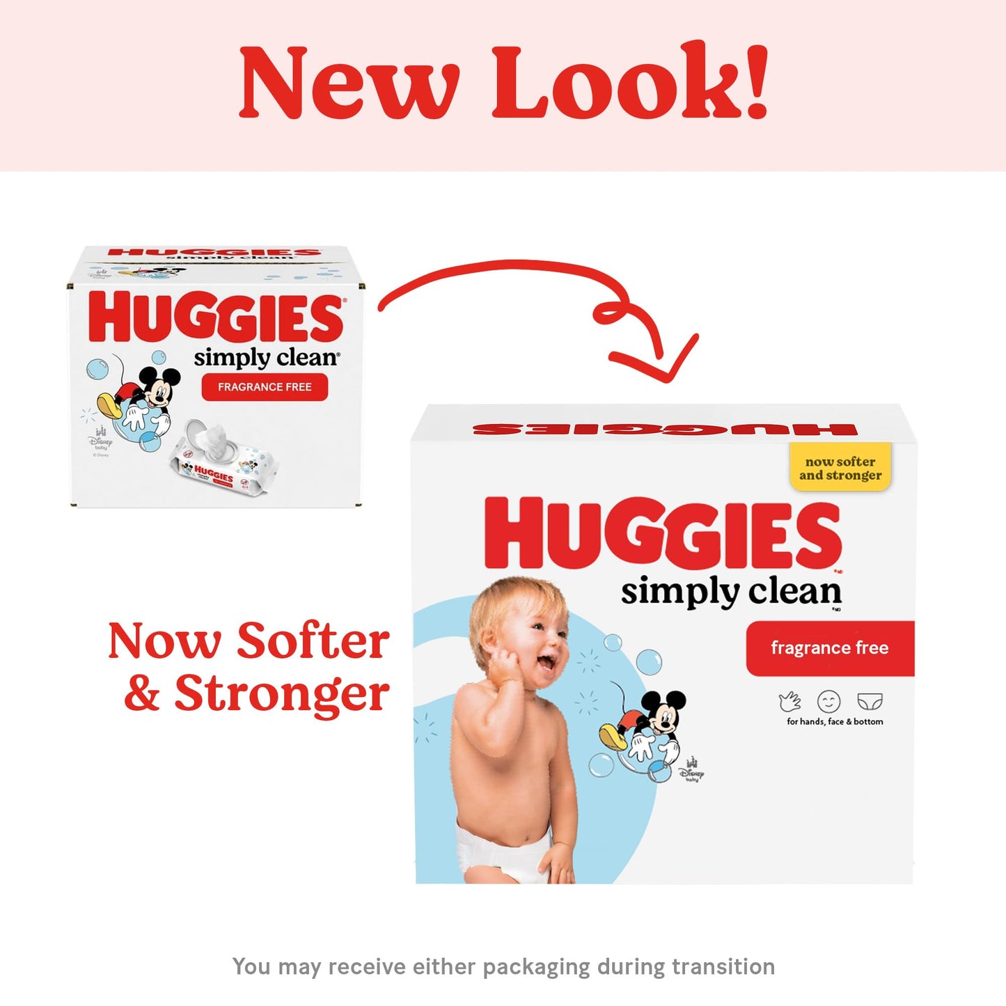 Huggies Simply Clean Unscented Baby Diaper Wipes, 1 Flip-Top Pack (64 Wipes Total), Packaging May Vary
