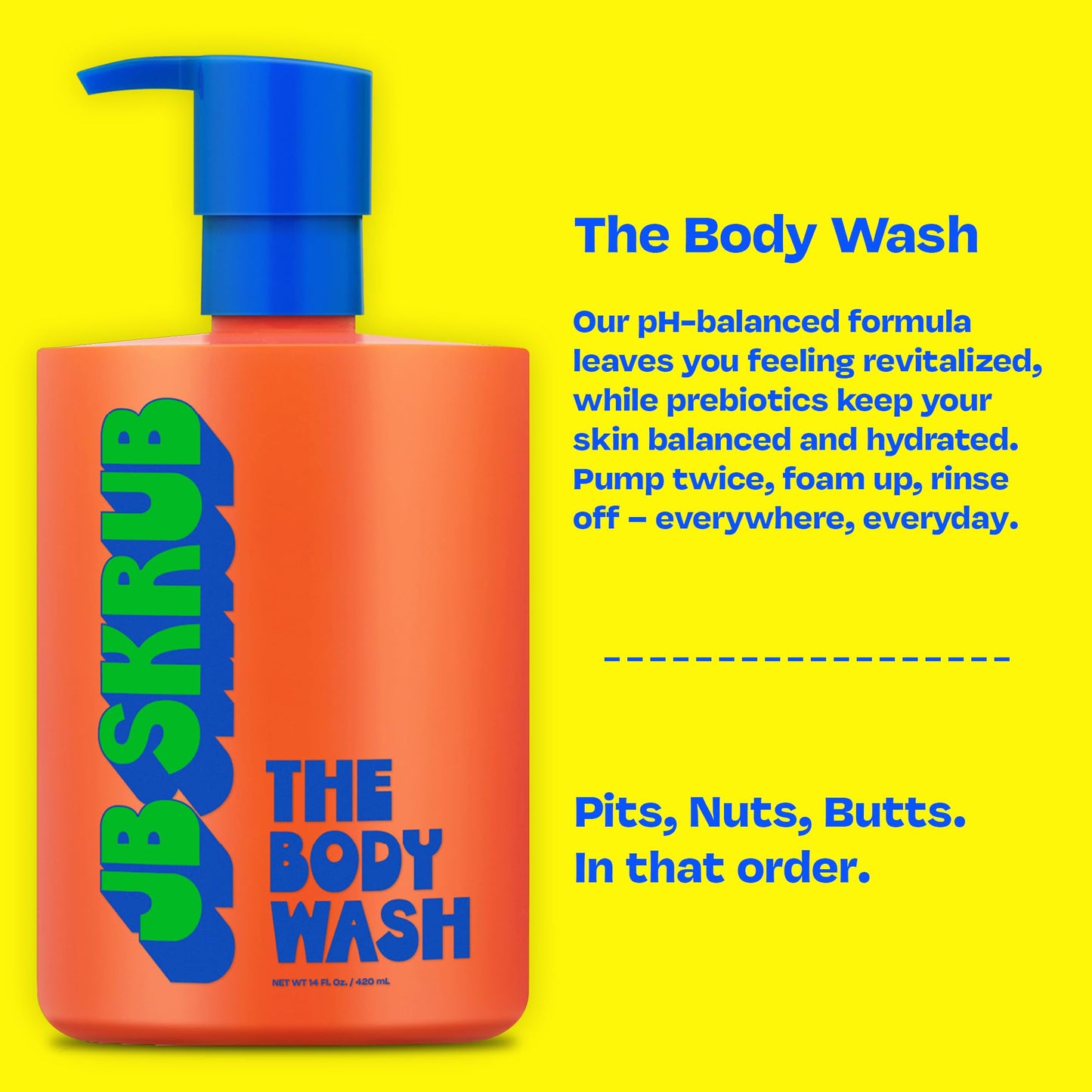 JB SKRUB - The Body Wash for Kids, Tween & Teen Boys with Foaming Action & Natural Citrus Scent - No Harsh Ingredients Boys Body Wash - Conquer Adolescent Funk with Confidence - 14 Oz.