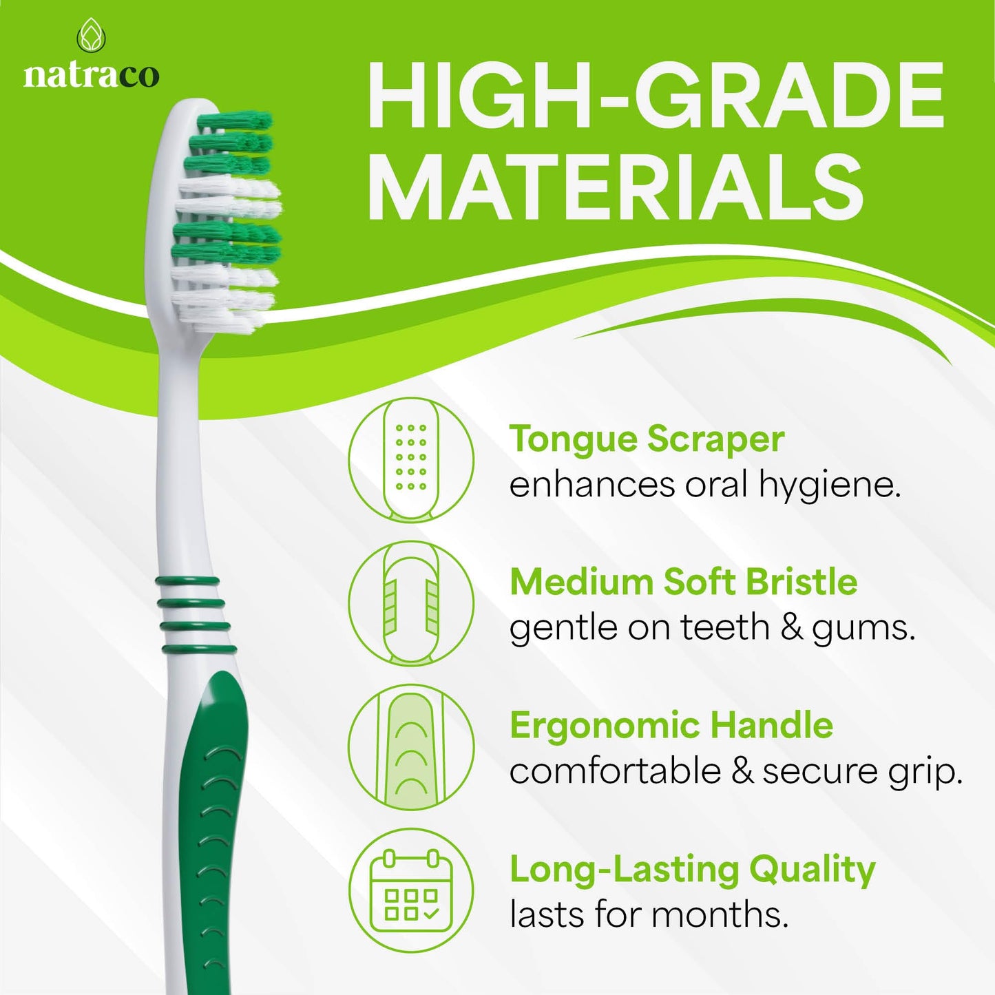 natraco Bulk Toothbrush Pack with Covers | Premium Quality Individually Wrapped Colorful Tooth Brushes | Medium Soft Bristles for Travel, Donations, Hotels (100)
