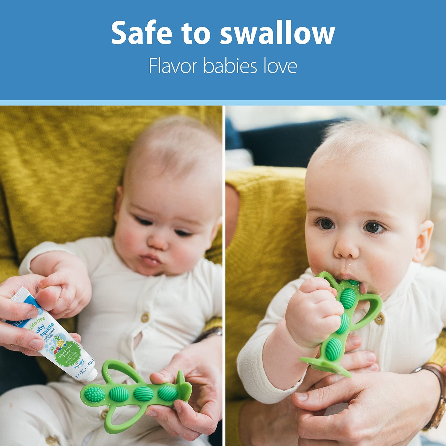 Dr. Brown's Fluoride-Free Baby Toothpaste, Safe to Swallow, Apple Pear, 1-Pack, 1.4oz/40g, 0-3 years